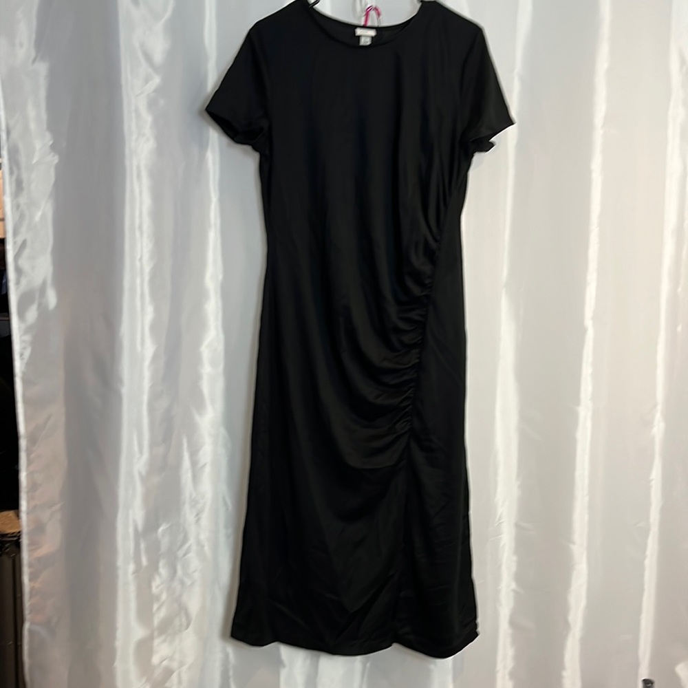 Women’s long stretch dress with slit on left side. 2160